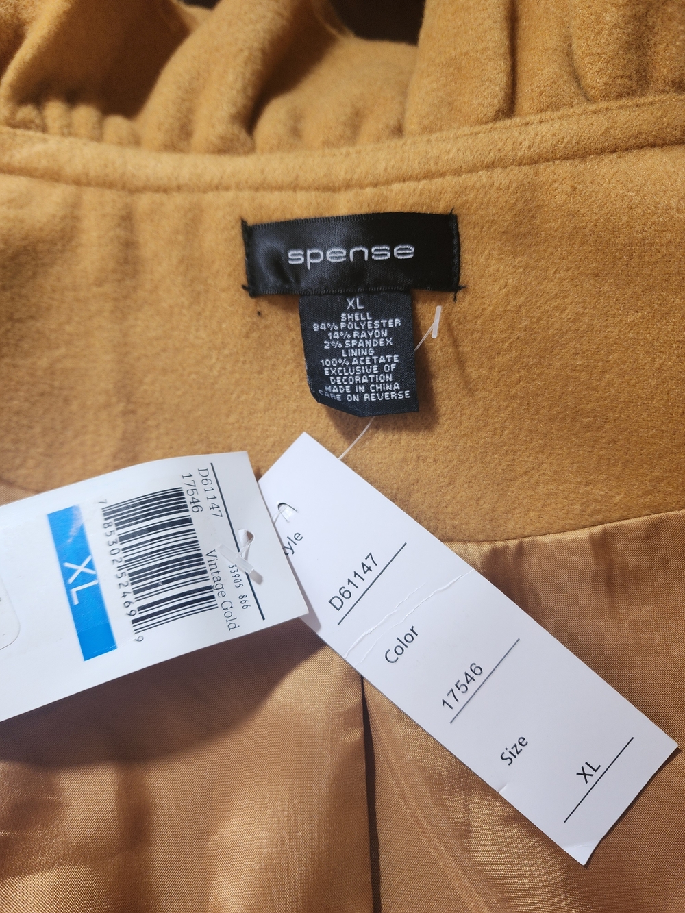 Womens Ruffled Front Jacket - Mustard - Picture 8 of 10